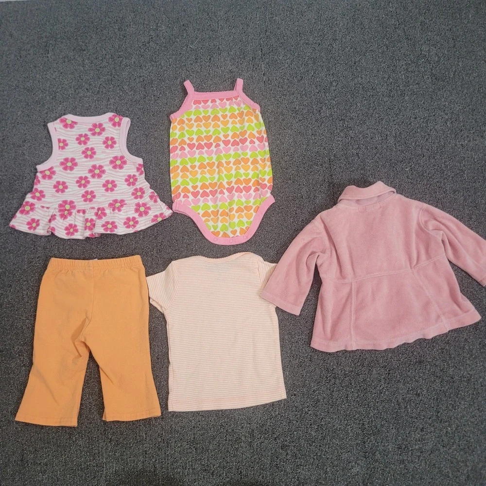Carters Old Navy Luna Luna 3-6M Clothing Lot 5pc Baby Girl Jacket Top Pants